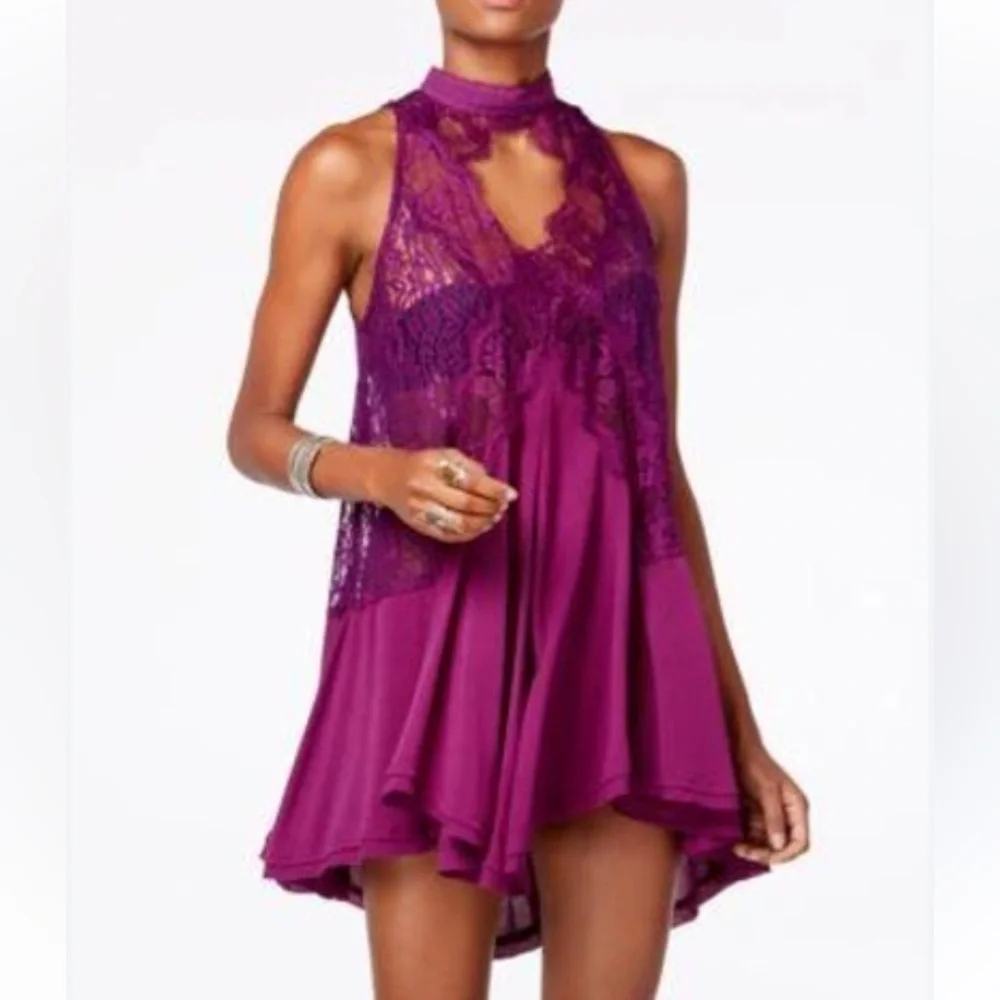 Free People Tell Tale Heart Sleeveless Tunic in Plum